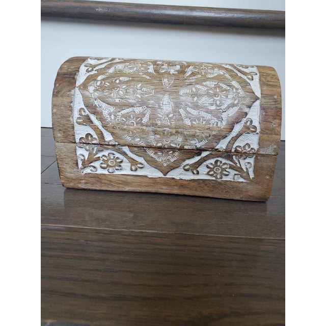 Vintage Hand Carved Mango Wood Box For Sale In Monterey, CA - Image 6 of 6