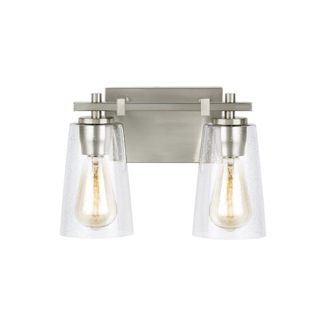 Traditional Sean Lavin by Visual Comfort Studio Mercer 2-Light Vanity, Satin Nickel For Sale - Image 3 of 4