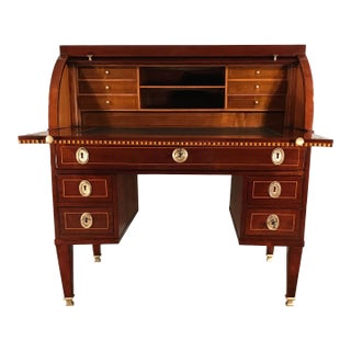 1780 French Louis XVI Mahogany Rolltop Desk For Sale