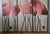 Pink Vintage Hand Painted Flamingos Three Panel Screen Room Divider For Sale - Image 8 of 18