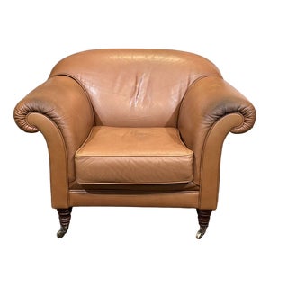 Modern English Leather Club Chair, 1990s For Sale