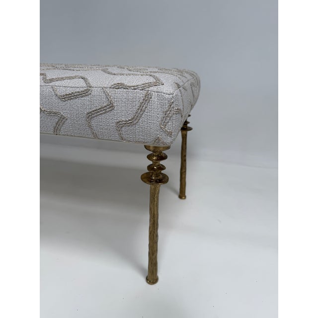Metal Gold Bronze Organic Design Bench- Sorgue Bench For Sale - Image 7 of 8