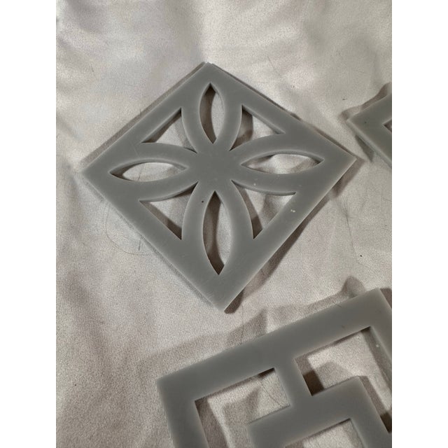 1980s 1980s Acrylic Cut Out Breeze Block Coasters - Set of 5 For Sale - Image 5 of 8