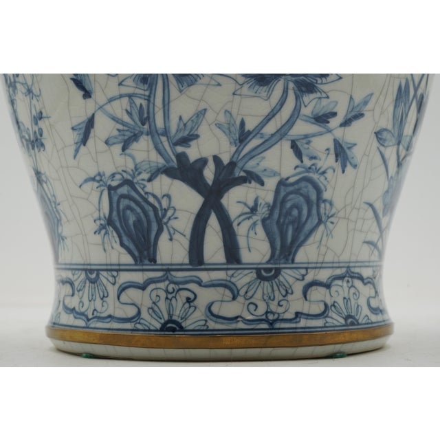 1980s Maitland Smith Blue & White Chinese Style Porcelain Jar For Sale In Philadelphia - Image 6 of 12