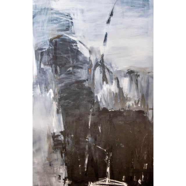 Late 20th Century Late 20th Century Monumental Black and White Abstract Painting in Oil, by Dixie Purvis For Sale - Image 5 of 9