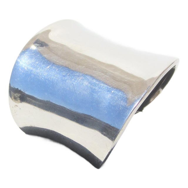 Sterling Silver Modernist Cuff For Sale