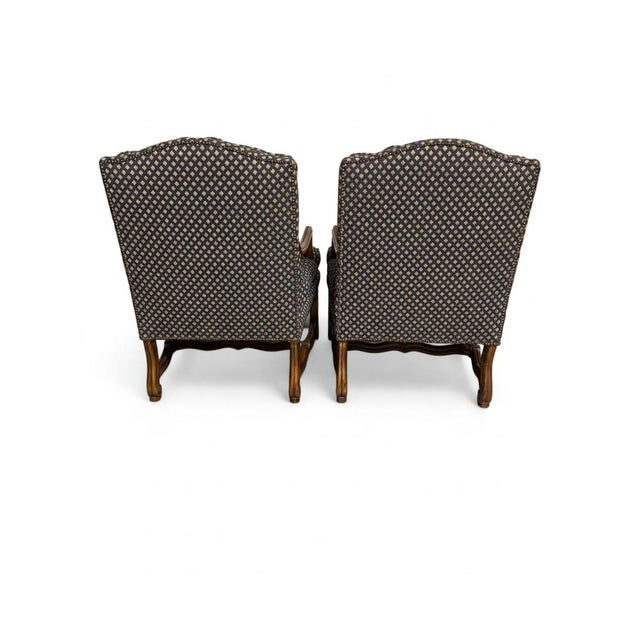 Pristine Pair of Vintage Baker French Provincial Bergere Chairs For Sale In Houston - Image 6 of 12