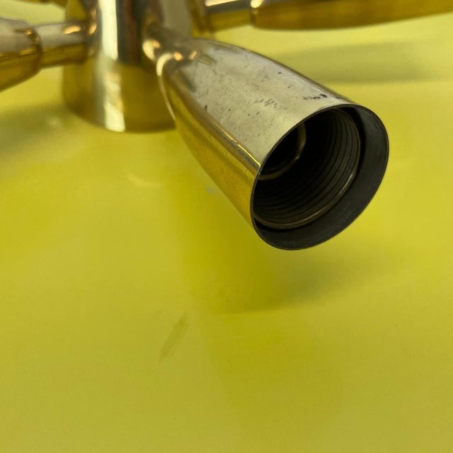 Theatre Wall Light in Brass + Yellow in the style of Stilnovo by Gio Ponti, Italy, 1950s For Sale - Image 11 of 18