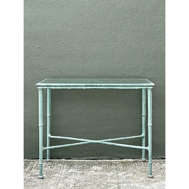 Vintage Cast Aluminum Outdoor Side Table After Brown Jordan For Sale - Image 9 of 12