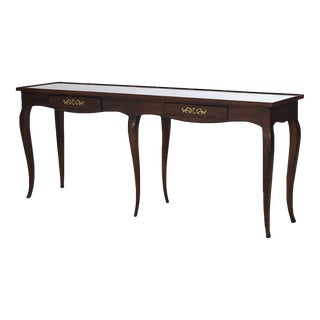 Antique French Style Rosewood Two-Drawer Long Sofa Table Circa 1930 For Sale
