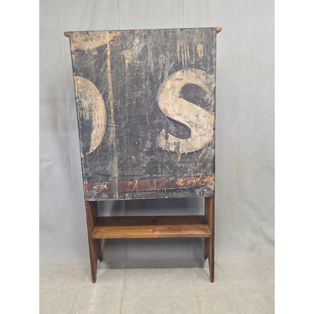 Farmhouse Vintage Rustic Primitive Handmade Pine Bookcase With Metal Backing For Sale - Image 3 of 15