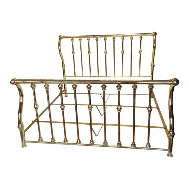 1980s Vintage Classic Wesley Allen King Size Brass Bed Chairish
