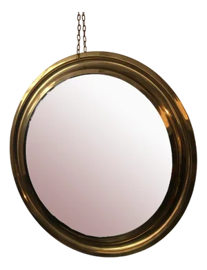 Narcisso Wall Mirror with Brass Frame attributed to Sergio Mazza for Artemide