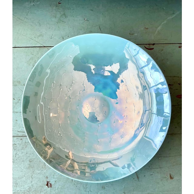 Late 20th Century Vintage Murano Iridescent Centerpiece Bowl For Sale - Image 5 of 12