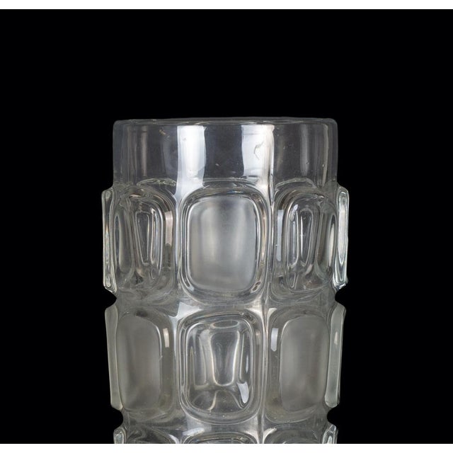 Cylindrical Murano Glass Vase with Relief Design, Italy, 1970s, For Sale - Image 3 of 5