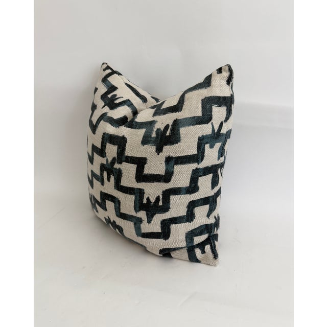 Abstract Designer Abstract Linen Pillow For Sale - Image 3 of 7