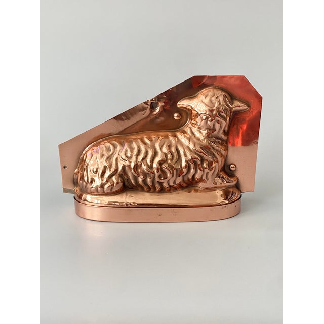Mid 20th Century Vintage French Copper Chocolate Mold Sitting Lamb Easter For Sale - Image 5 of 18