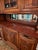 1900 - 1909 Antique French Carved Walnut Buffet a Deux Corps With Rouge Marble Top For Sale - Image 5 of 12