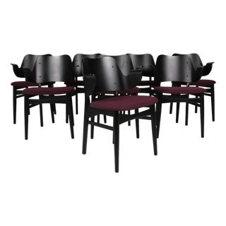 Danish Armchair Model 107 Black Frame by Hans Olsen, 1960s, Set of 8 For Sale