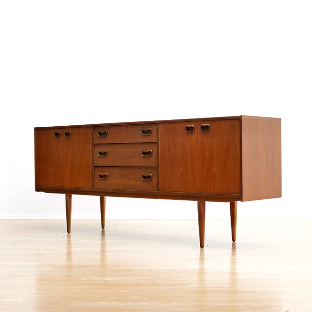 Mid Century 1960s Danish Teak Credenza For Sale - Image 4 of 10