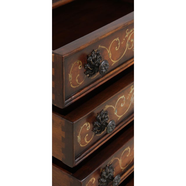 Theodore Alexander Marquetry Inlaid Chest Semainier For Sale In Philadelphia - Image 6 of 16