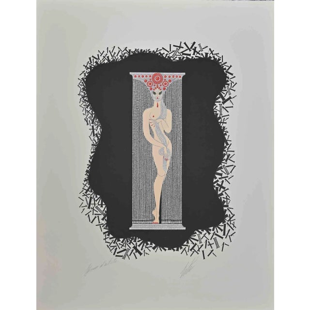 Modern Erté, Le 1, Lithograph, 1968 For Sale - Image 3 of 3