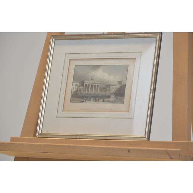 Steel Engraving, Brandenburg Gate, A. Carse, Circa 1850, Framed with Passe-Partout Under Glass For Sale - Image 5 of 9