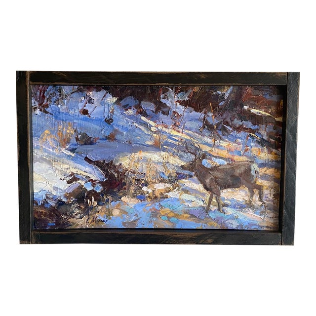 Contemporary A Walk in the Woods ~ Lorie Batson, Original Oil Painting ~This Painting Captures a Quiet Peaceful Winter Scene Along a Snowy Creek. For Sale - Image 3 of 14
