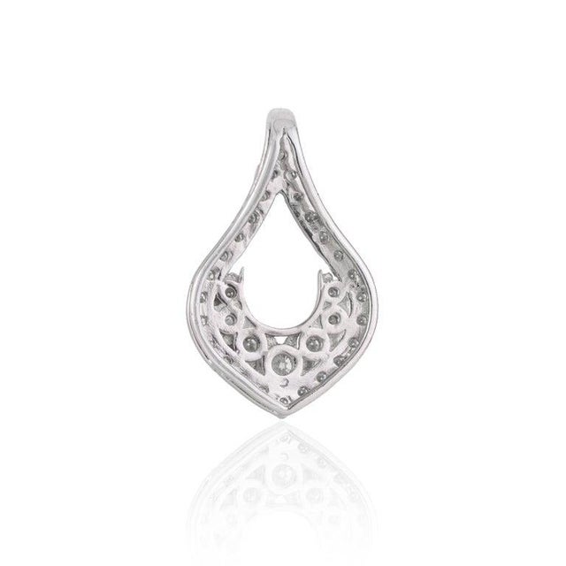 Art Deco Fine Moissanite Open Drop Pendant in 925 Sterling Silver - Caratandher For Sale - Image 3 of 15