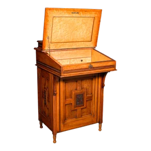 1880's Victorian Antique Walnut Gentleman's Davenport