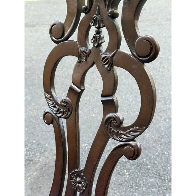 Ethan Allen Newport Collection Carved Chippendale Dining Chairs - A Pair For Sale In New York - Image 6 of 12