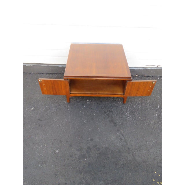 Mid Century Walnut Large Side Nightstand Coffee Table Nightstand by
