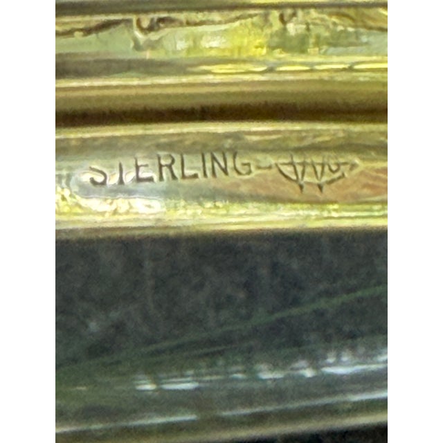 Vintage Sterling Silver Etched Glass Wine Coaster For Sale - Image 12 of 12