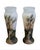 Pair of Early 20th Century Frosted Glass Vases With Hand-Painted Landscapes For Sale In Miami - Image 6 of 12