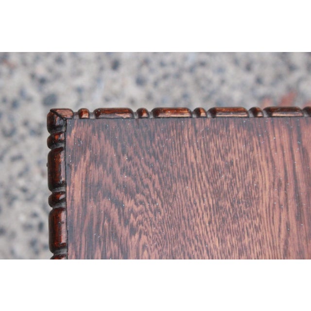 Victorian Early 20th Century Vintage Oak Wood Side Table For Sale - Image 3 of 8