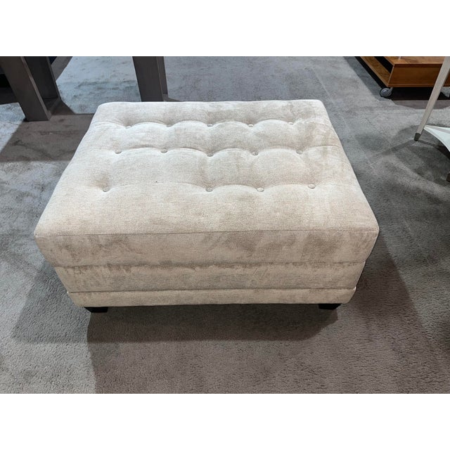Modern Custom Made Omnia Leather "Dreamsations" Tufted Tweed Ottoman Sleeper For Sale - Image 3 of 8