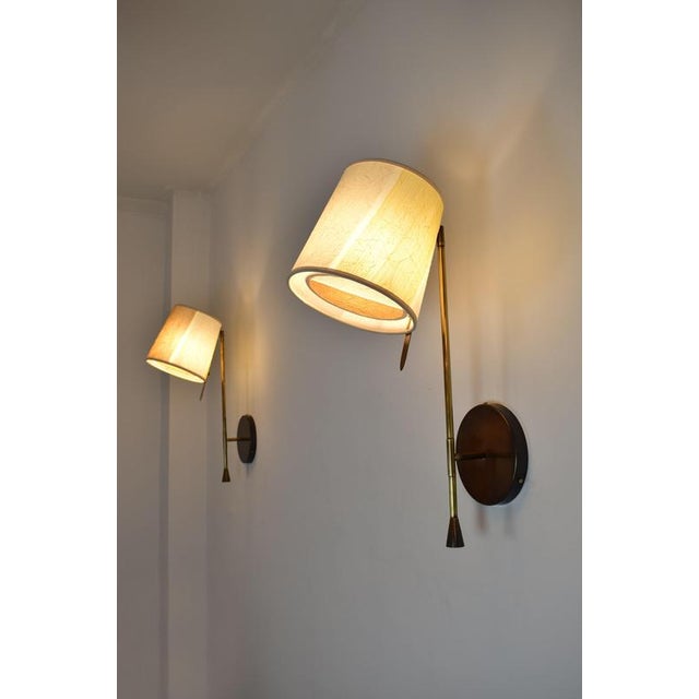 Ancora Se Wall Lamp in Polished Brass and Silk Fabric by Jonathan Amar Studio For Sale - Image 4 of 10