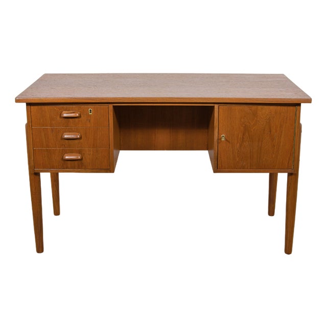 Mid-Century Danish Freestanding Teak Desk, 1960s For Sale