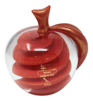 Contemporary Murano Spiral Apple Paperweight