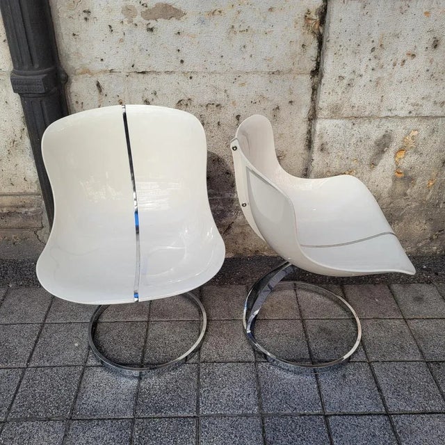 Space Age Style Goldfinger Chairs in Fiberglass and Chrome Steel after Michel Cadestin, France, 1990s, Set of 4 For Sale - Image 16 of 18