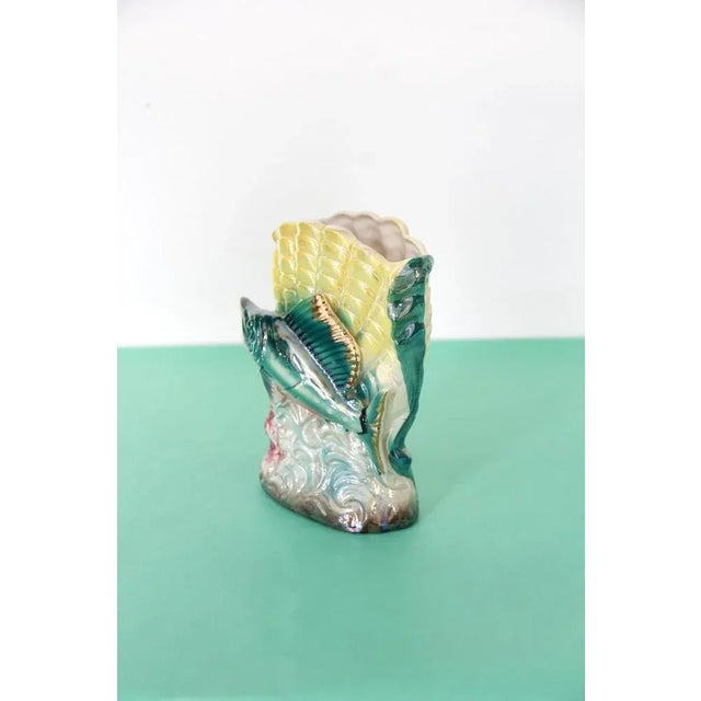 Mid-Century Modern Vintage Ceramic Sword Fish Vase, Italy, 1960s For Sale - Image 3 of 9