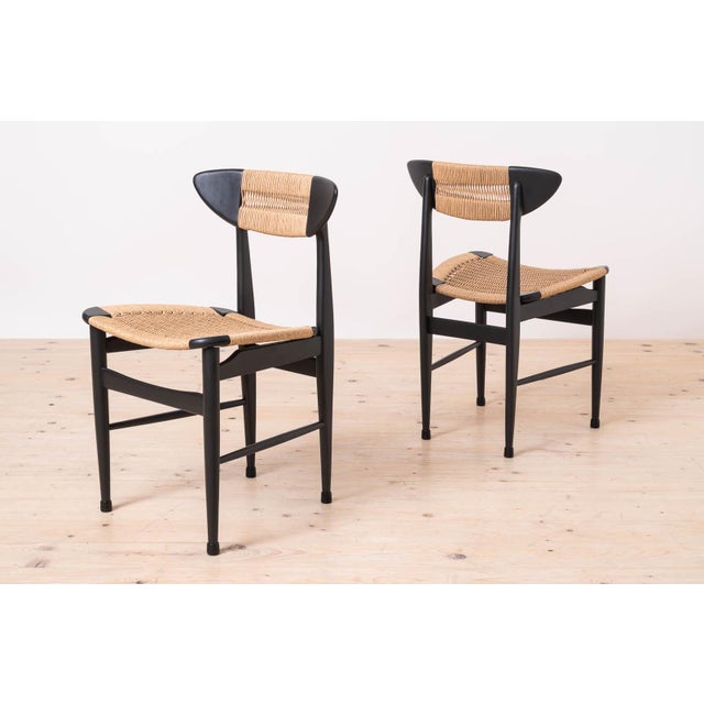 1960s Scandinavian Modern Dining Chairs with Rope Seating and Backrest, 1960s, Set of 6 For Sale - Image 5 of 16