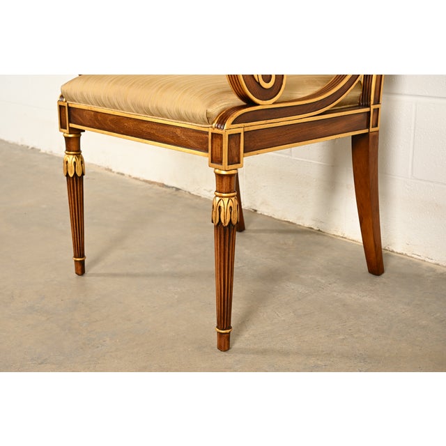 Karges French Regency Louis XVI Carved Walnut and Gold Gilt Dining Chairs | Set of Eight For Sale - Image 11 of 16