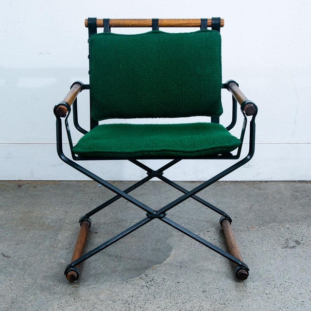 Mid Century Danish Modern Armchair Chair Attributed to Cleo Baldon Terra Green Metal Wood MCM For Sale - Image 9 of 12