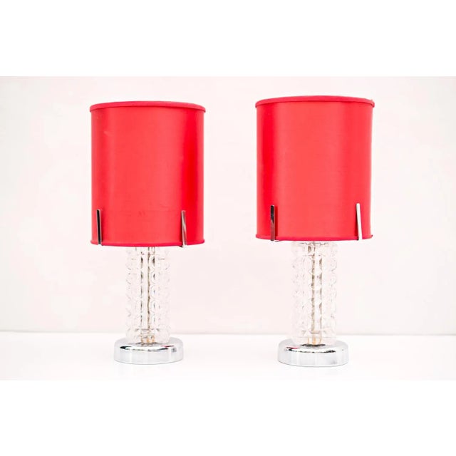 Mid-Century Modern Red Table Lamps from Austrolux, Set of 2 For Sale - Image 3 of 8