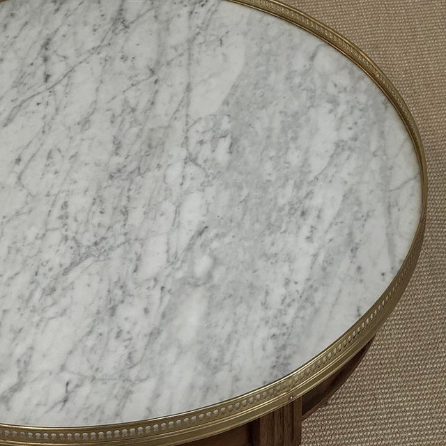 Antique French Louis XVI Mahogany Marble Top Bouillotte Table For Sale - Image 17 of 18