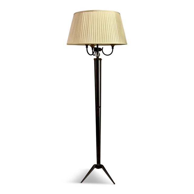 Mid-Century Modern Brass Floor Lamp with Tripod Base from Maison Jansen, 1960s For Sale - Image 17 of 17