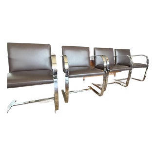 KnollStudio Original Signed Mies Van Der Rohe Brno Flat-Bar Chair - 4 Available For Sale