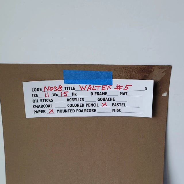 1990s Colored Pencil Drawing Male Nude Portrait "Walter" 1994 Signed Lardis For Sale - Image 5 of 5