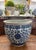 Chinese Mid to Late Twentieth Century Large Vintage Chinese Blue & White Porcelain Floral Fishbowl Planter Jardinière For Sale - Image 3 of 10